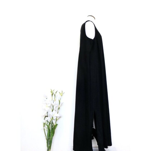 NEW! Amanda Smith II Linen Blend Maxi Dress Black SZ 16W - Picture 4 of 5